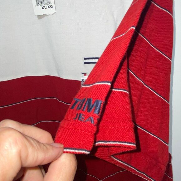 Tommy Jeans Men's Multicolor Coloblock Stripe Cotton Crew Neck T-Shirt XL NWT - Picture 4 of 9